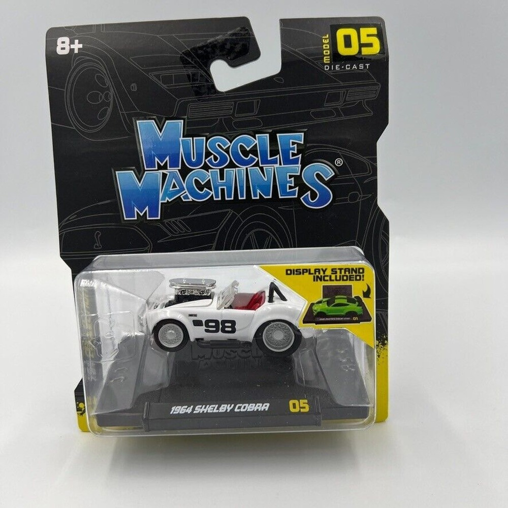 Muscle Machines‎ 1964 Shelby Cobra '05 1:64 Die-Cast Car New w/ Display Stand